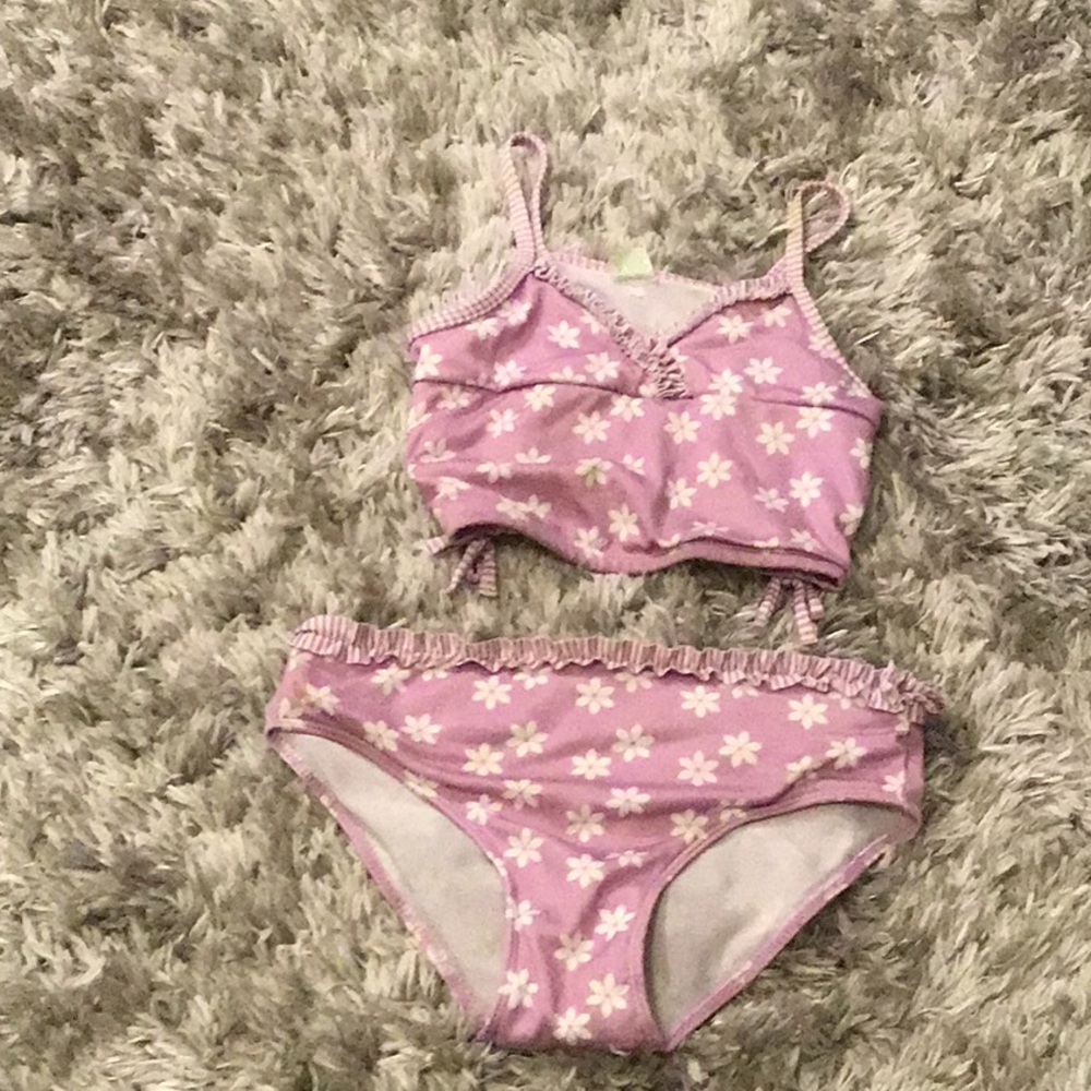 Purple flower swimsuit